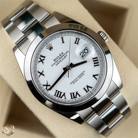 rolex datejust white dial roman numerals|rolex roman numerals for sale.